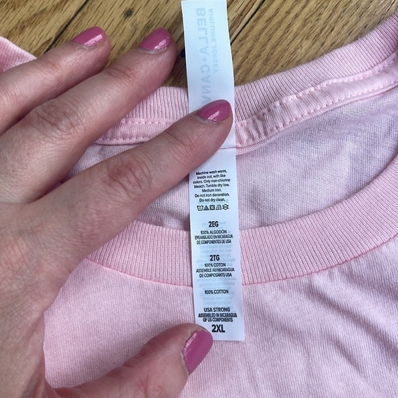 The Oblong Box Shop Pink Valentine Pinup Graphic T-Shirt Bella+Canvas 2XL - Picture 4 of 5